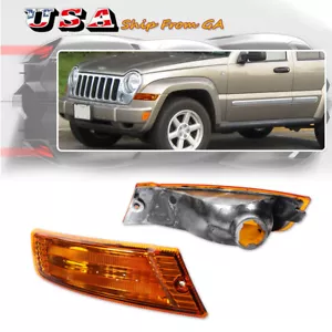 Luces de estacionamiento de esquina con señal de marcador ámbar montadas en guardabarros para Jeep Liberty 05-07 - Imagen 1 de 8