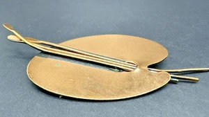 Vintage Mid Century unsigned Copper Renoir Paint Palette & Brushes Brooch - Picture 1 of 6