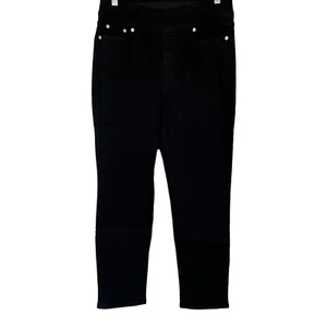 Denim & Co. Petite Cozy Touch Denim Full-Length Straight Jeans Black 16P Size - Picture 1 of 2