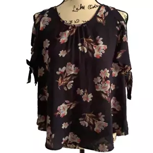 Sienna Sky Blouse With Flowers, Womens Size Small, Floral Top, Gently Loved - Picture 1 of 3