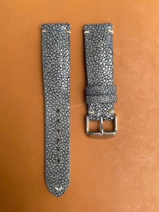Correa de reloj de cuero gris raya, tamaño 18 mm 19 mm 20 mm 21 mm 22 mm 24 mm 26 mm. - Imagen 1 de 10