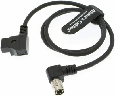 D Tap to 4 Pin Hirose Right Angle Male Power Cable for Sound Devices 70CM - Image 1 of 4