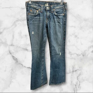 True Religion World Tour Jeans Women's Size 29 Flare Low Rise USA 32x34 - Picture 1 of 6