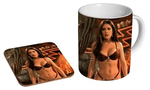 Salma Hayek desde el anochecer hasta el amanecer - Juego de regalo de taza de café/té y montaña rusa - Imagen 1 de 1