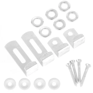 ADJUSTABLE SLIDING MOUNT FRAME BRACKETS Picture/Mirror/Photo Silver Hanging Clip - Picture 1 of 3