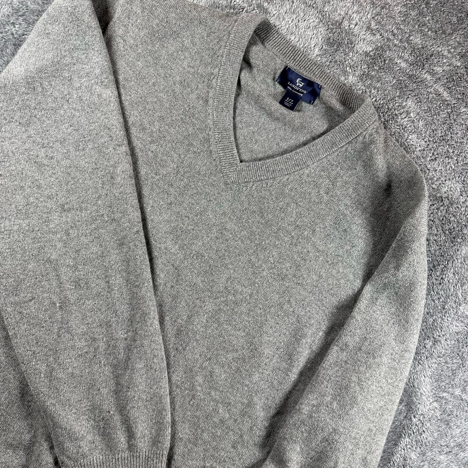 Lands End Sweater Mens LT Gray Cashnere Crew Neck Long Sleeve 42-44 - Image 1 of 4