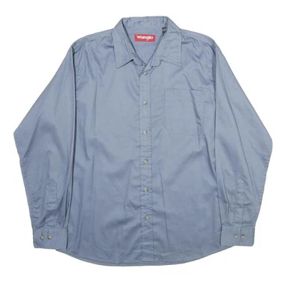 Camisa WRANGLER Para Hombres Azul L Manga Larga Botón Algodón Informal Clásica Foto 1 de 4