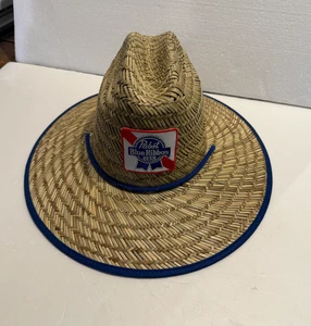 NEU Pabst blaues Band Strohhut Allover-Druck Rettungsschwimmer Kordelzug für die Jungen - Bild 1 von 9
