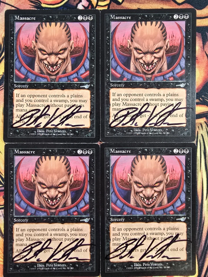 Massacre x4 - Nemesis (Signed by Artist) Magic the Gathering MTG! - Image 1 of 1