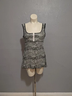 Vintage Victorias Secret Cami S Whimsigoth Print Black White Milkmaid Y2K Tank - Image 1 of 4