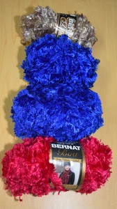 Bernat Boa Eyelash Yarn Cherry Taupe Royal Blue Lot - Bild 1 von 7