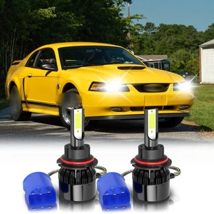 For 1999-2004 Ford Mustang LED Headlight Bulbs High Low Beam Combo Kit 6000K - Picture 1 of 10