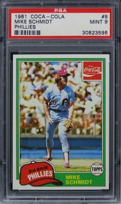 1981 Coca-Cola Mike Schmidt HOF #9 PSA 9 MINT - Image 1 of 2