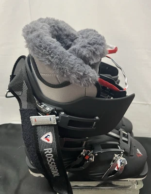 ROSSIGNOL ALPINE WOMENS PURE ELITE 70 METAL SKI BOOTS SIZE 245 GRAY RBL2240 - Image 1 of 4