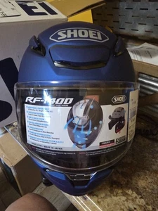 Shoei RF-1400 Solid MATTE BLUE METALLIC Helmet Size Medium 57-58 CM - Picture 1 of 16