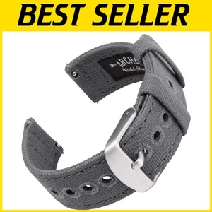 Vintage-inspiriertes 22 mm Canvas Schnellverschluss Uhrenarmband - wasserdicht Komfort - Bild 1 von 7