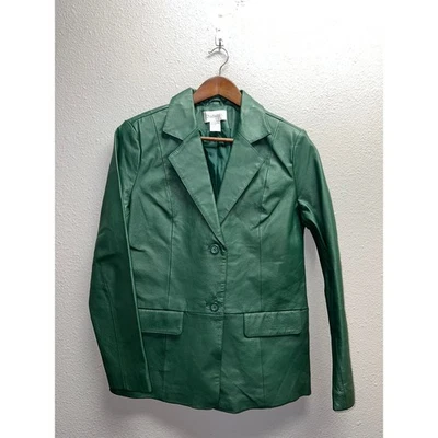 Chaqueta de cuero Chadwicks para mujer talla 10 100 % cuero concha forro de polietileno verde Foto 1 de 4