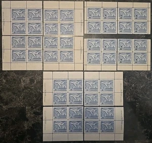 Canada 1964 Jetliner Over Ottawa Matching Plates & Blocks Lot Of 12 MNH - Picture 1 of 4
