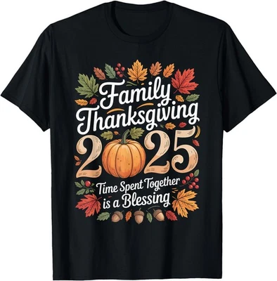 Family Thanksgiving 2025 Crew Matching Fall Adult Kid T-Shirt  ,Unisex Tee - Image 1 of 4
