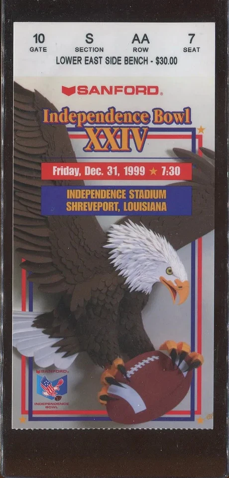 1999 Independence Bowl Ticket Ole Miss Rebels Oklahoma Sooners College Football - Image 1 of 1