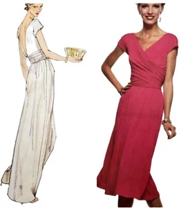 1970s Designer Vogue Molyneux Ruche Midi Maxi Backless Dress Sewing Pattern 1841 - Picture 1 of 3