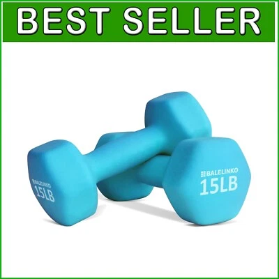 Versatile 15 lb Dumbbell Set - Ergonomic Neoprene Weights for All Fitness Levels - Image 1 of 4