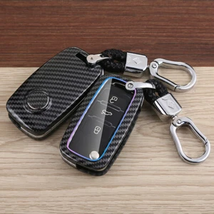 For VW Golf MK6 Jetta Passat B7 Carbon Fiber Car Key Case Shell Protector Cover - Picture 1 of 10