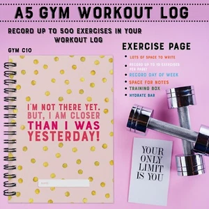 Diario de gimnasio, ejercicio, planificador, libro, fitness, repeticiones, conjuntos, hecho, entrenamiento, entrenamiento - Imagen 1 de 6