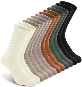 6 Pairs Cotton Crew Socks for Women Cute Athletic Aesthetic Slouch Socks Casu... - Picture 1 of 7