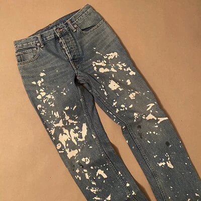 Jeans jeans Helmut Lang reedição pintura respingo  - Imagem 1 de 4