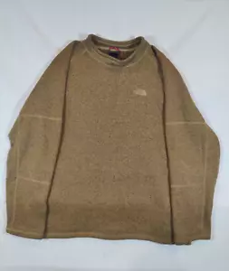 The North Face Sweater Mens XL Pullover Crew Neck Knit Logo Green 100% Polyester - Picture 1 of 8