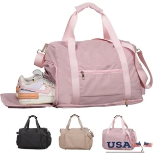 Bolsa de Gimnasio con Compartimento para Zapatos Bolsa de Viaje Extensible Resistente al Agua EE. UU. - Imagen 1 de 8
