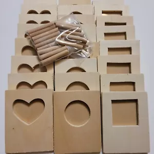 24 Pack Unfinished Mini Wood Stand Up Frames, DIY Craft, Home Decoration - Picture 1 of 8