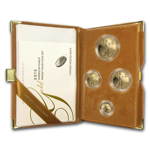 2015-W 4-Coin Proof Gold American Eagle Set (w/Box & COA) - SKU #88682 Cover