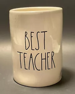 Neu Rae Dunn Best Teacher Keramik Kerze reich duftend Southern Magnolia weiß - Bild 1 von 4