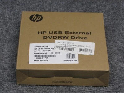 *New/Open Box* HP Model GP70N USB External DVDRW Drive P/N F2B56AA - Image 1 of 4