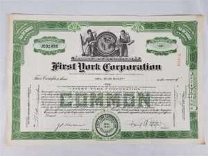 First York Corporation Aktienzertifikat 10 Aktien 30. Oktober 1946 - Original - Bild 1 von 2