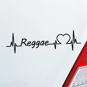 Auto Aufkleber Reggae Puls Herzschlag 19x5,5 cm Sticker Heckscheibenaufkleber - Bild 1 von 24