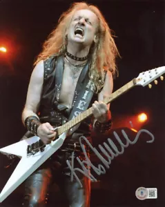 K.K. KK DOWNING SIGNED 8x10 PHOTO JUDAS PRIEST GUITAR LEGEND ICON BECKETT BAS - Picture 1 of 2