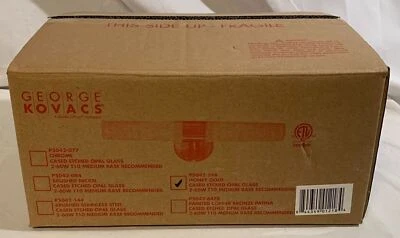 2 x 全新 George Kovacs 蜂蜜金色蚀刻蛋白石照明 - 昂贵灯具 — 第 1/4 张图片