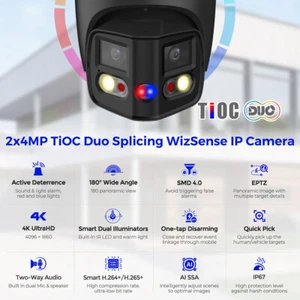 DAHUA Panoramic 180° EPTZ 8MP 4K IPC-PDW3849-A180-AS-PV TiOC2.0 2x 4mp IP Camera - Picture 1 of 24