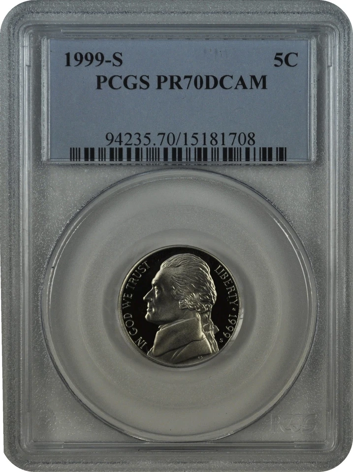 1999-S PCGS PR70DCAM Jefferson Nickel - Image 1 of 1