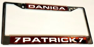 DANICA PATRICK #7 LASER License Plate Frame CHROME Ship Now NEW Ship Now - Picture 1 of 2
