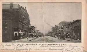 Postcard Coshocton, Ohio: Main Street 1906 | Addressed to L.E. Seibel KCMO - Picture 1 of 3