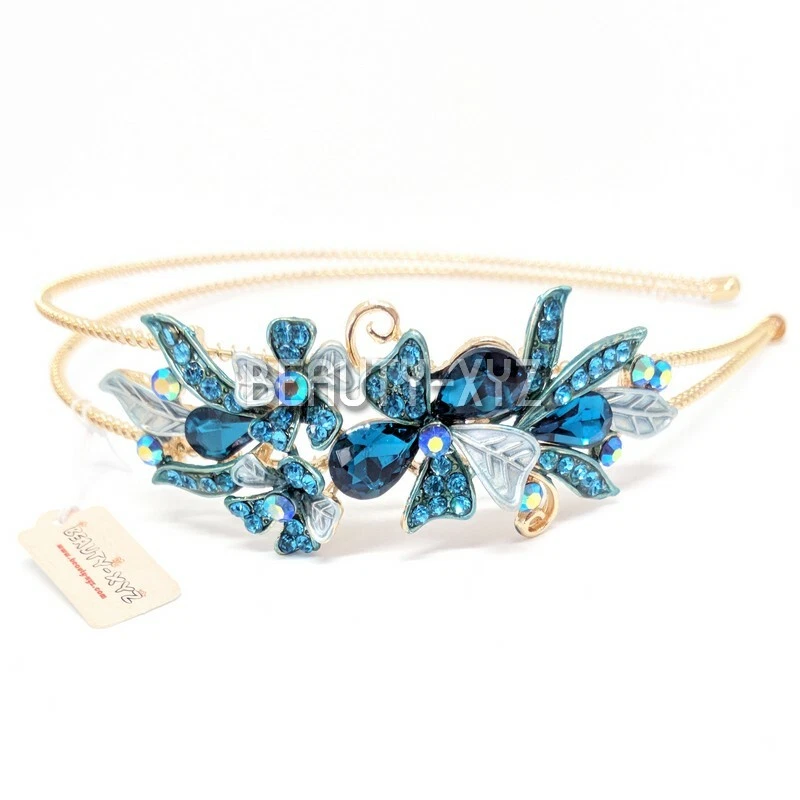 EE. UU. Mujer Niña Cristal Estrás Metal Flores Diadema Prendas para la cabeza Accesorios  Foto 1 de 1