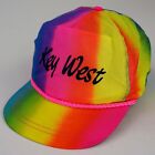 90s Vintage Key West Florida Snapback Bright Rainbow Rope Pride Hat Surf 3A