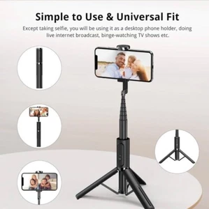 3-in-1 selfie stick tripod with bluetooth remote - Picture 1 of 7