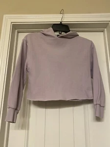 Art Tree Girl Cropped Hoodie Purple 7/8 - Picture 1 of 5
