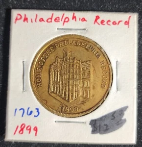 1899 Home of the Philadelphia Record Token. Our HA63 - Picture 1 of 4