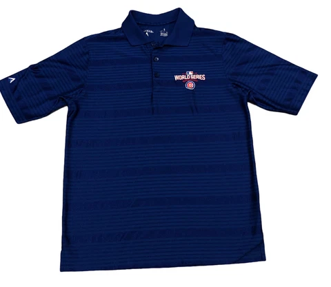 Chicago Cubs 2016 World Series Champions Antigua Polo Shirt Blue Mens Small Cover